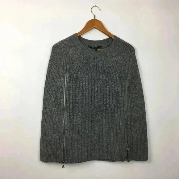 BCBGMAXAZRIA Sherwin Zipper Ribbed Poncho Sweater - Picture 2 of 8